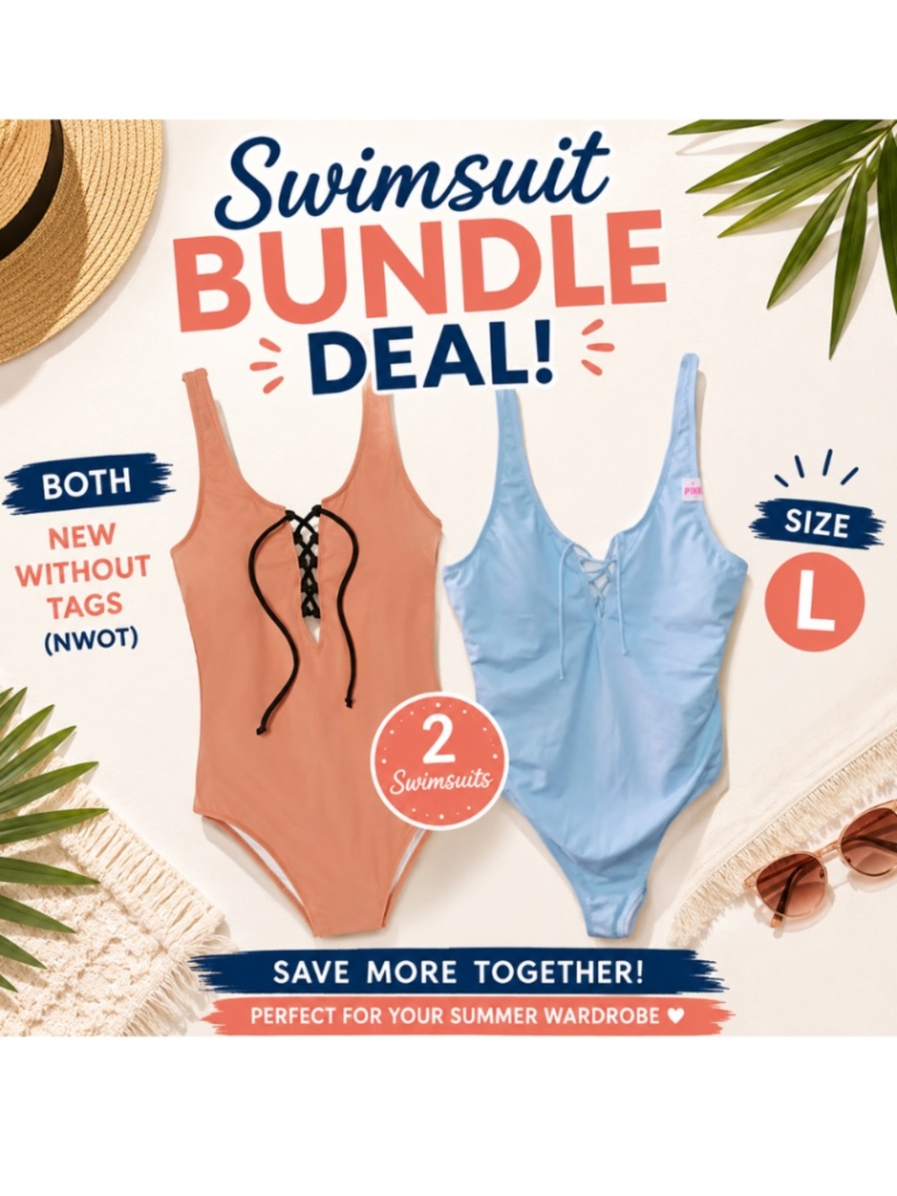 NWOT | Set of (2) OnePiece VS Swim (Copper and Baby Blue)